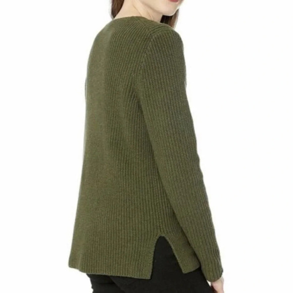 J. Crew Mercantile Green Cotton V Neck, size Small - Picture 3 of 12